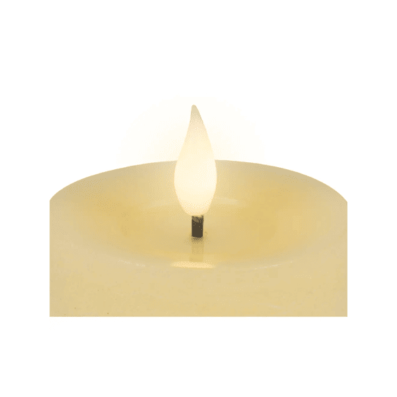 Led Kaars Wax Vlam Binnen Dia7.5-h20cm Creme/warm Wit