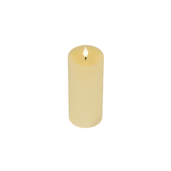 Led Kaars Wax Vlam Binnen Dia7.5-h20cm Creme/warm Wit