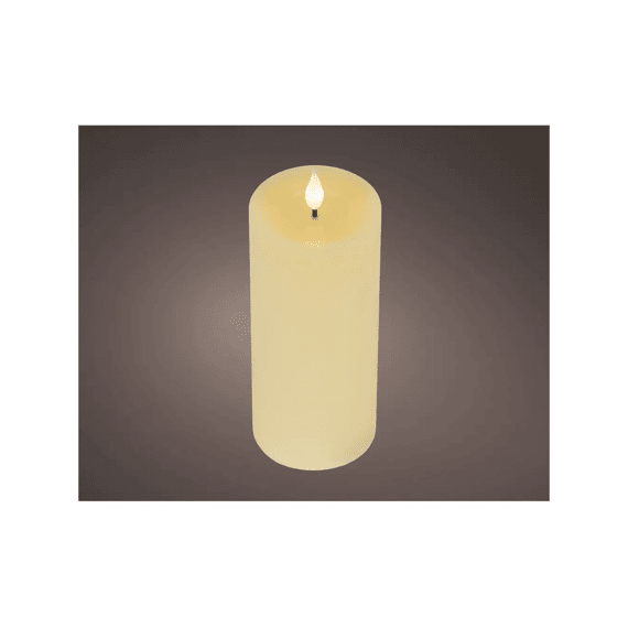 Led Kaars Wax Vlam Binnen Dia7.5-h20cm Creme/warm Wit