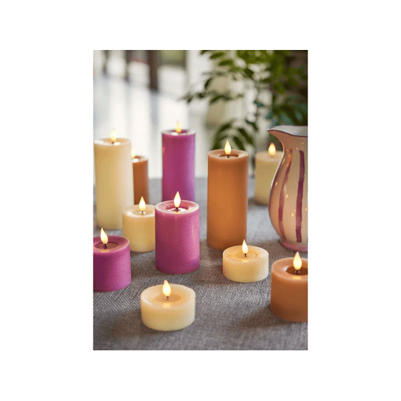 Led Kaars Wax Vlam Binnen Mix Dia7.5-h20cm Creme/warm Wit
