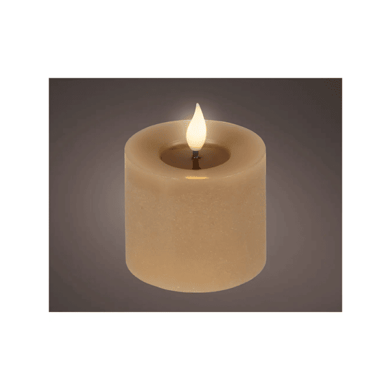 Led Kaars Wax Vlam Binnen Dia7.5-h9.5cm Bruin/warm Wit