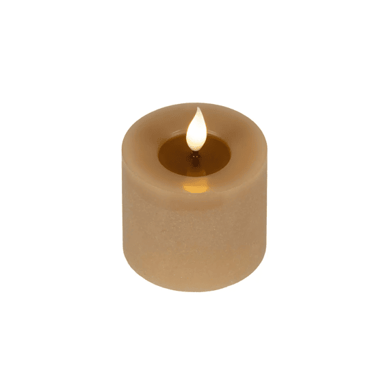 Led Kaars Wax Vlam Binnen Dia7.5-h9.5cm Bruin/warm Wit