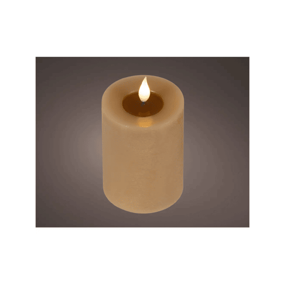 Led Kaars Wax Vlam Binnen Dia7.5-h13.5cm Bruin/warm Wit