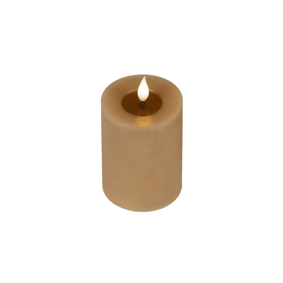 Led Kaars Wax Vlam Binnen Dia7.5-h13.5cm Bruin/warm Wit