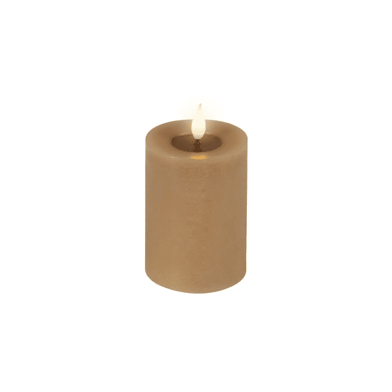 Led Kaars Wax Vlam Binnen Dia7.5-h13.5cm Bruin/warm Wit