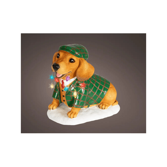 Micro Led Hond Polyresin Binnen L14.5-w24-h24cm Kleuren/multi