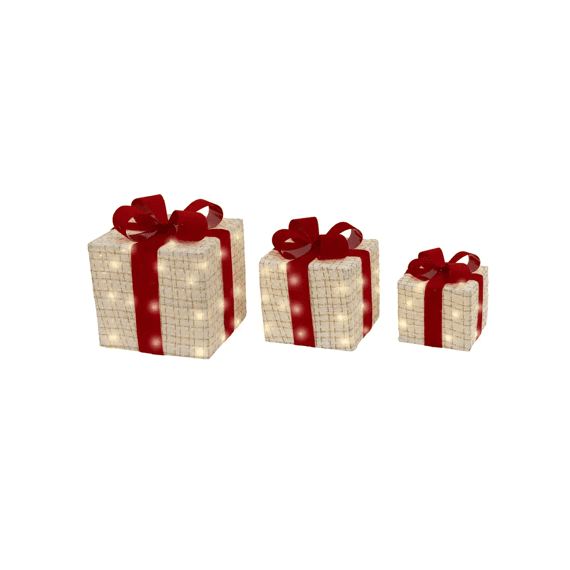 Micro Led Giftbox Polyester Binnen L25-w25-h28cm Wit/warm Wit