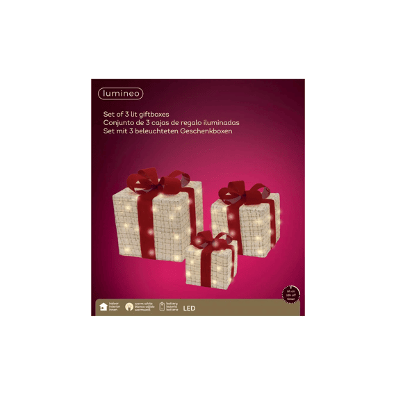 Micro Led Giftbox Polyester Binnen L25-w25-h28cm Wit/warm Wit