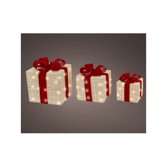 Micro Led Giftbox Polyester Binnen L25-w25-h28cm Wit/warm Wit