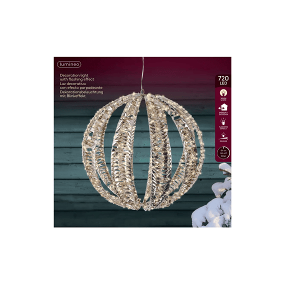 Micro Led Bal Pet Flashing Effect Buiten D.50cm Goud/warm Wit