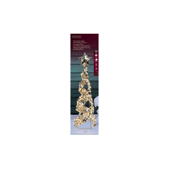 Micro Led Cone Pet Flashing Effect Buiten D.16-h60cm Goud/warm Wit