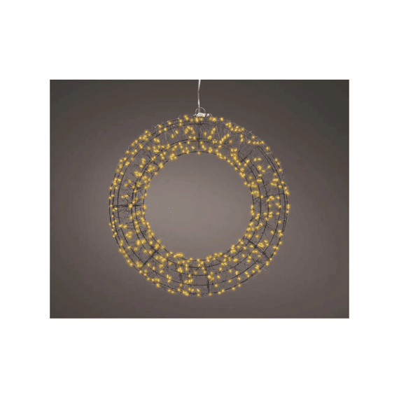 Micro Led Krans Metaal Buiten D.38-l7cm Zwart/klassiek Warm