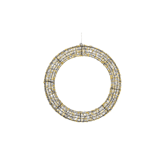 Micro Led Krans Metaal Steady Buiten D.58-l7.5cm Zwart/klassiek Warm