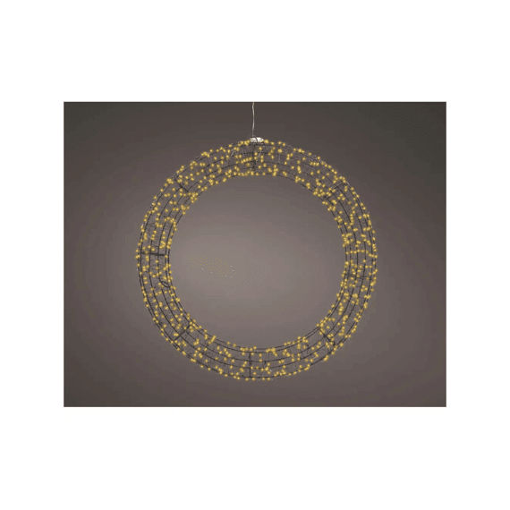 Micro Led Krans Metaal Steady Buiten D.58-l7.5cm Zwart/klassiek Warm