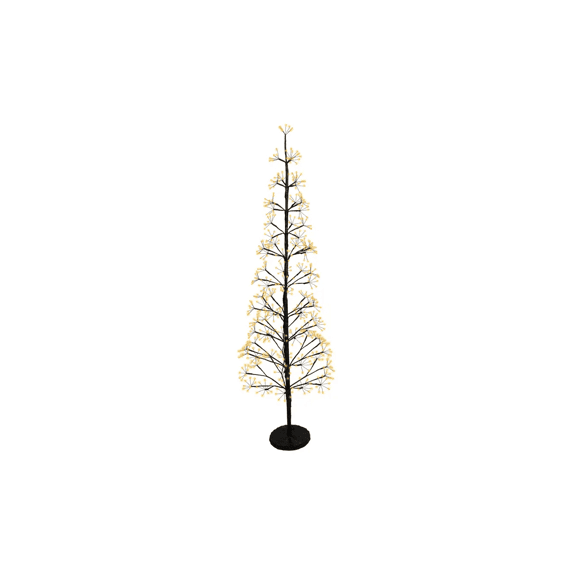 Micro Led Boom Ijzer 2 Functie Twinkel Effect Buiten D.55-h150cm Zwart/klassiek Warm