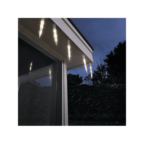 Led Icicle Lights Sneeuwval Effect Buiten L280-h18cm Transparant/warm Wit