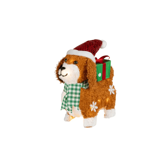 Led Hond Stof Steady Buiten L13-w35-h35cm Kleuren/warm Wit