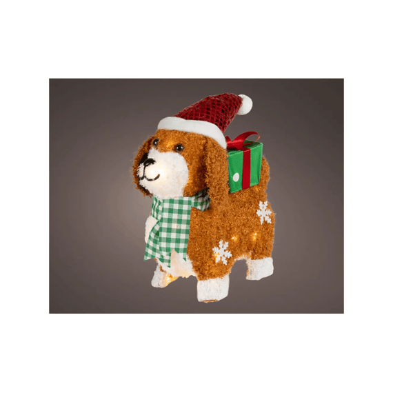 Led Hond Stof Steady Buiten L13-w35-h35cm Kleuren/warm Wit