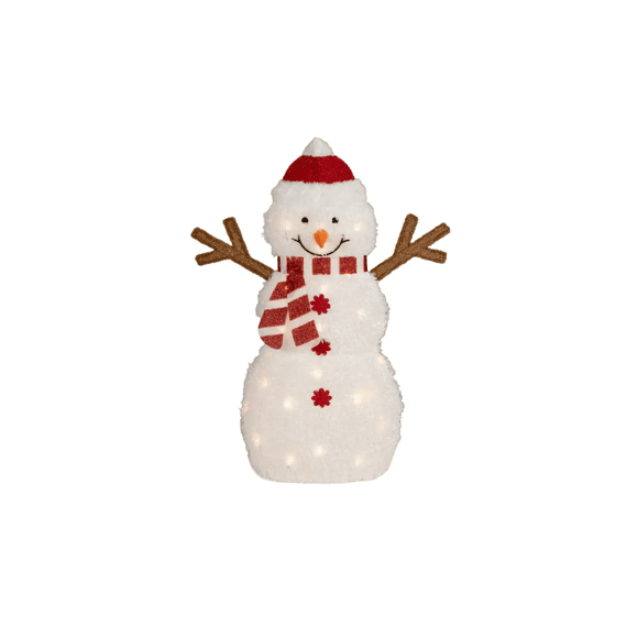 Led Sneeuwpop Stof Steady Buiten L18-w61-h82cm Kleuren/warm Wit