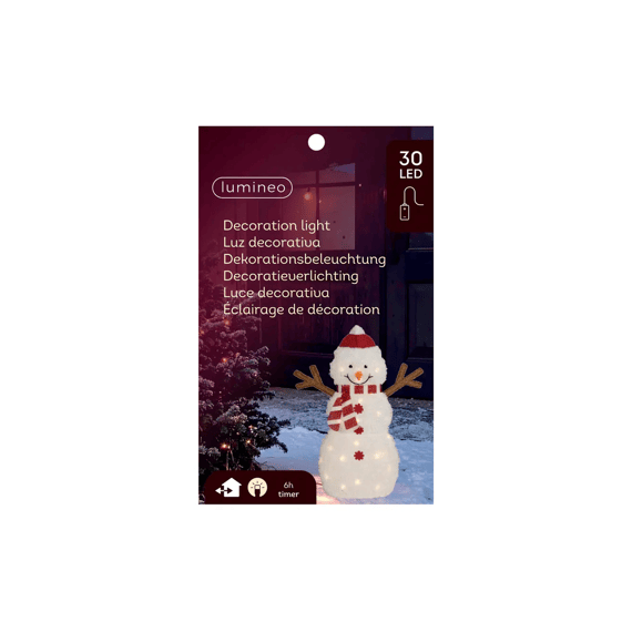 Led Sneeuwpop Stof Steady Buiten L18-w61-h82cm Kleuren/warm Wit