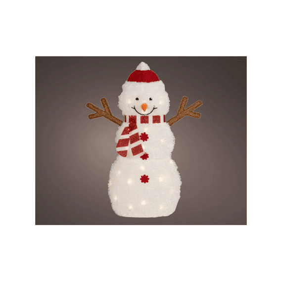 Led Sneeuwpop Stof Steady Buiten L18-w61-h82cm Kleuren/warm Wit