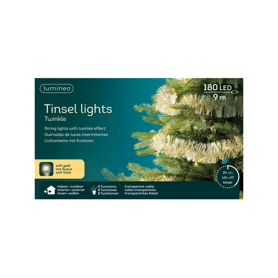 Led Slinger Twinkle Buiten L895cm Zilver/goud/soft Gold