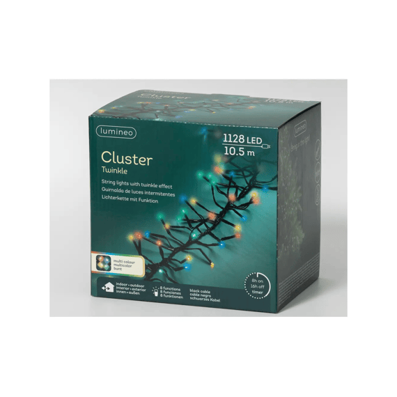 Led Verlichting Cluster Twinkle Buiten 10.5m Zwart/multi