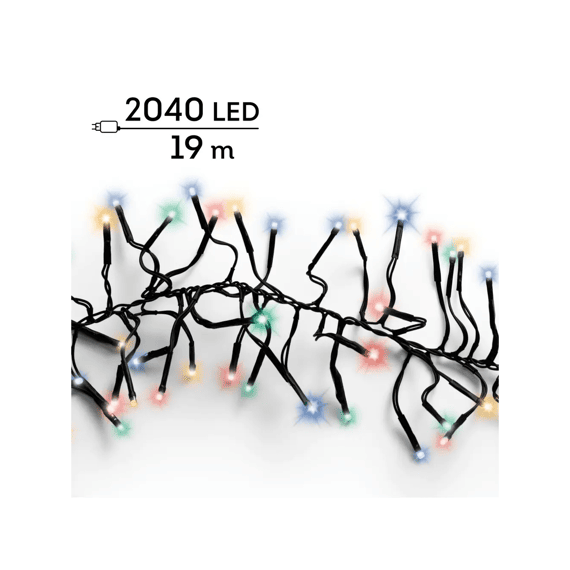 Led Verlichting Cluster Twinkle Buiten 19m Zwart/multi