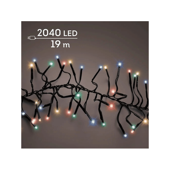 Led Verlichting Cluster Twinkle Buiten 19m Zwart/multi