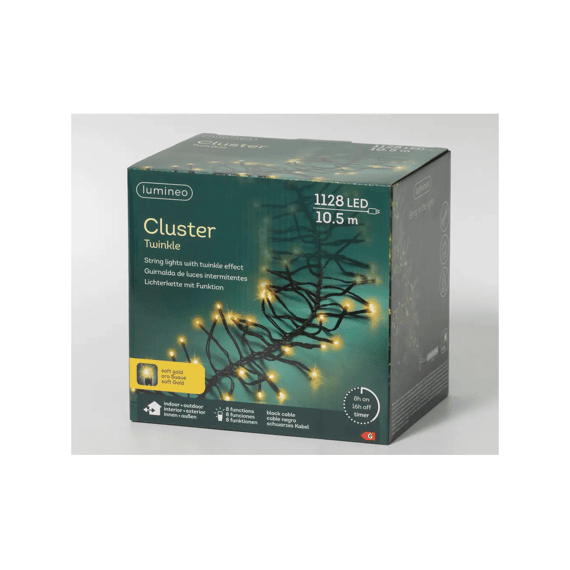 Led Verlichting Cluster Twinkle Buiten L1050cm Zwart/soft Gold