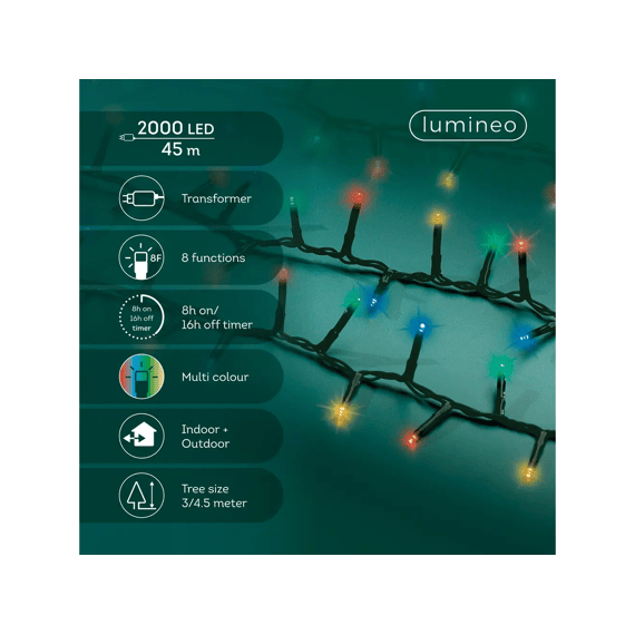 Led Verlichting Compact Twinkle Buiten L45m Groen/multi