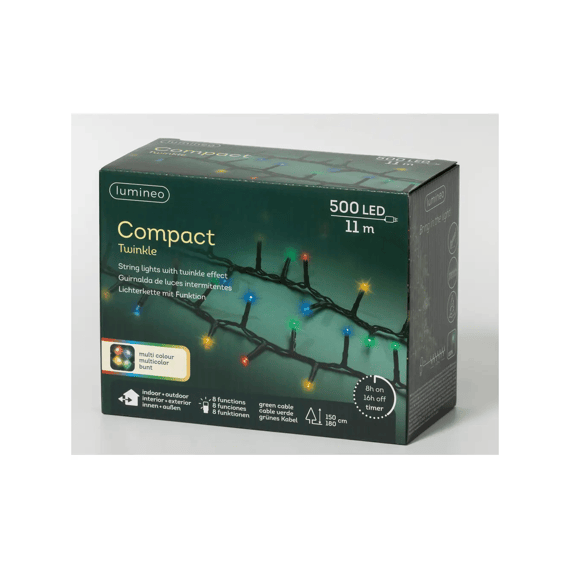 Led Verlichting Compact Twinkle Buiten L11m Groen/multi