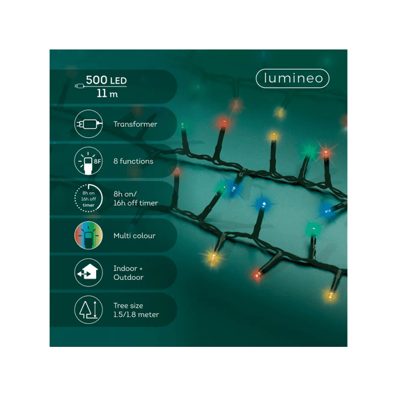 Led Verlichting Compact Twinkle Buiten L11m Groen/multi