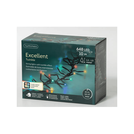 Led Verlichting Excellent Twinkle Buiten 10m-648l Zwart/multi