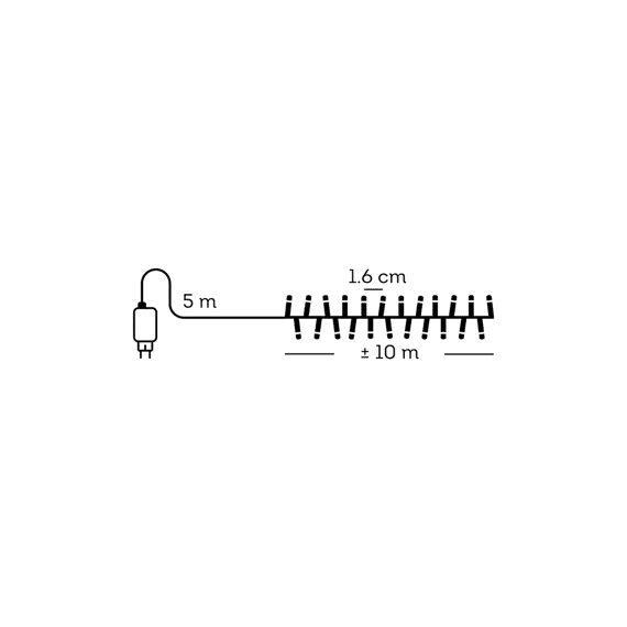 Led Verlichting Excellent Twinkle Buiten 10m-648l Zwart/multi