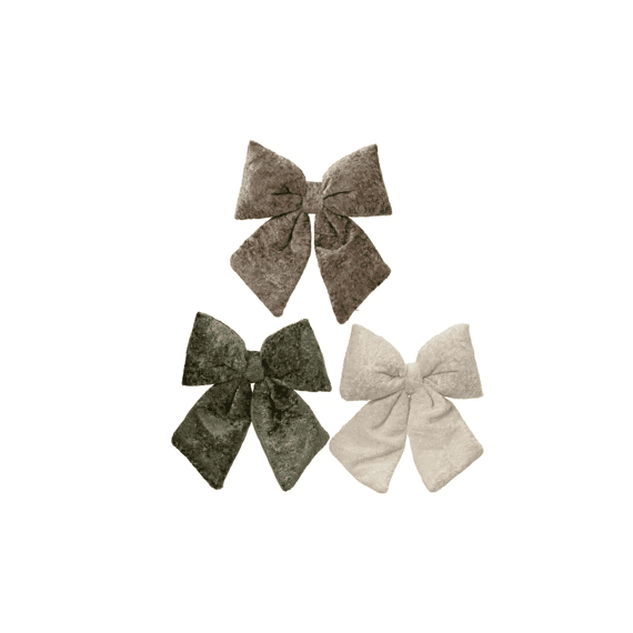 Strik Polyester Fluweel Clip L4-w16-h19cm Wit/groen/bruin 3 Assortiment