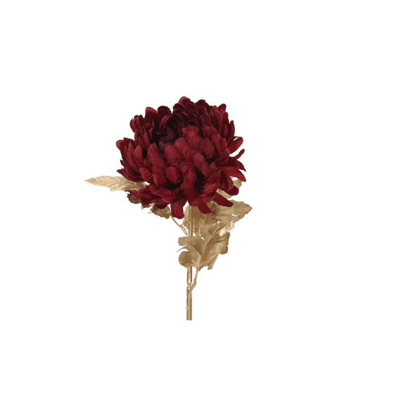 Chrysant Polyester L15-w10-h70cm Rood/goud
