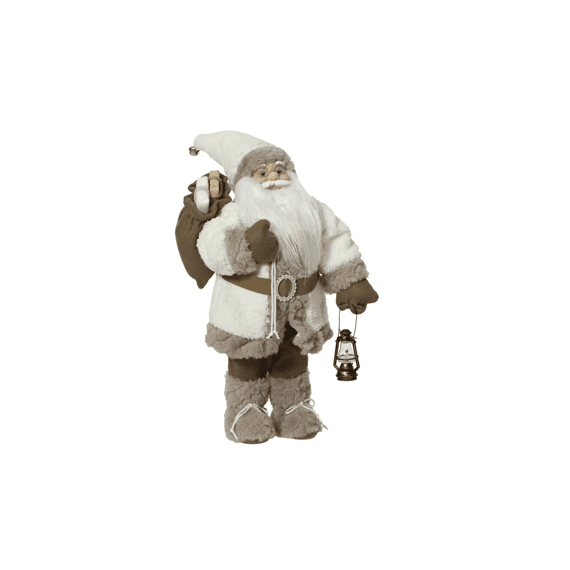 Kerstman Polyester L17-w11-h30cm Wit/kleur(en)