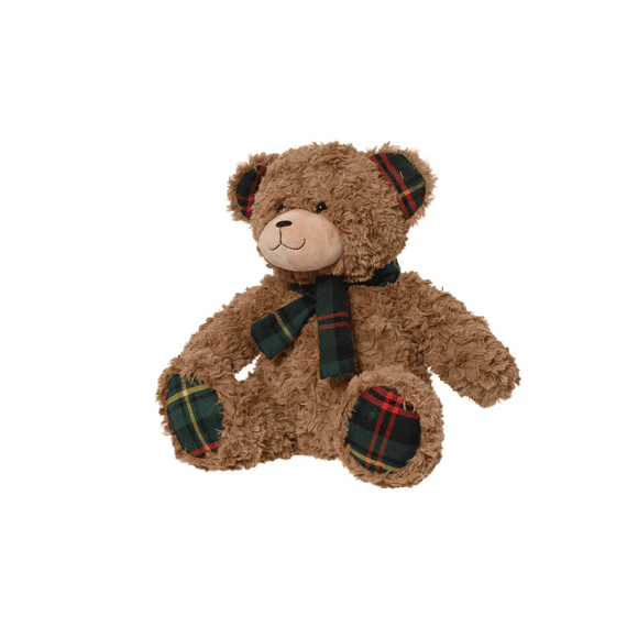 Beer Polyester Ruitjes L12-w10-h27cm Bruin/kleur(en)