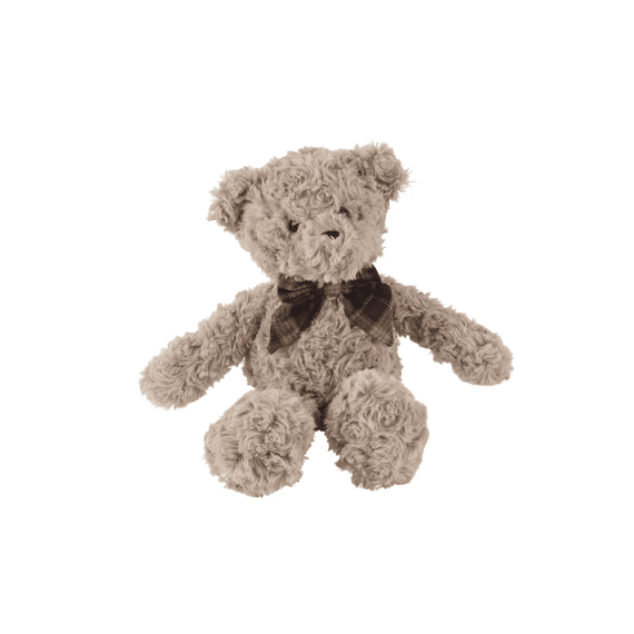 Beer Pluche Brown Check Bow L.15cm X W.10cm X H.21cm Bruin