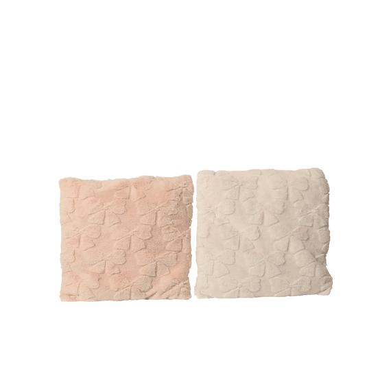 Kussen Polyester Fluffy Strik L45-w45-h3cm 2 Assortiment