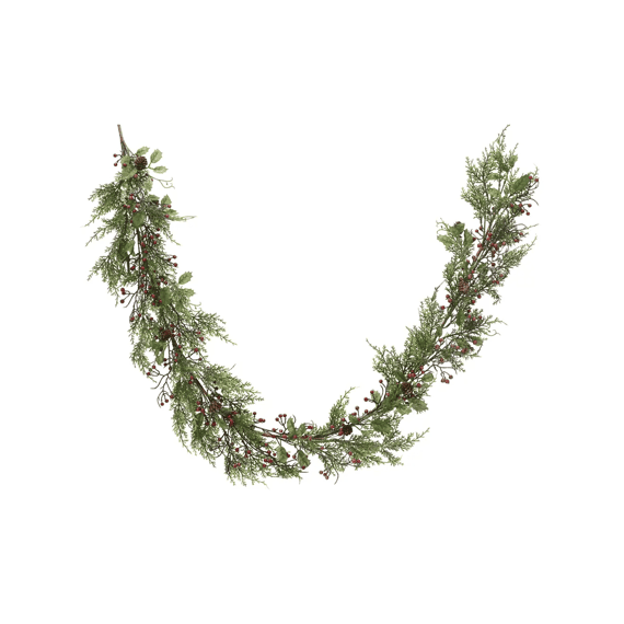 Slinger Bessen Dennenappels Glitter Binnen Dia5-l180cm Groen/kleur(en)