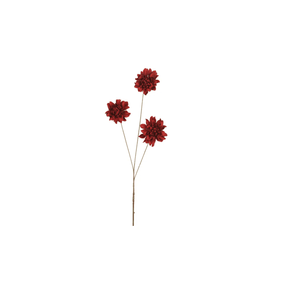 Dahlia Polyester Fluweel Goud L18-w9-h70cm Maroon
