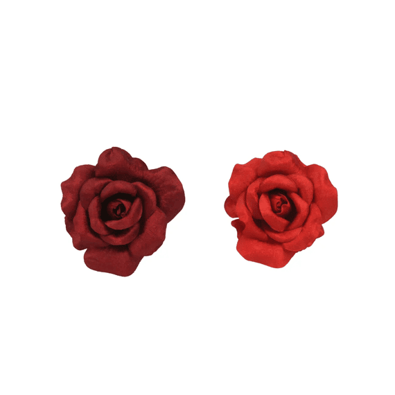 Roos Clip Polyester Fluweel Velvet Dia14-h7cm 2 Assortiment