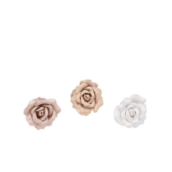 Roos Clip Polyester Fluweel Velvet Dia14-h7cm 3 Assortiment