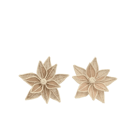 Poinsettia Clip Jute Dia24-h15cm 2 Assortiment