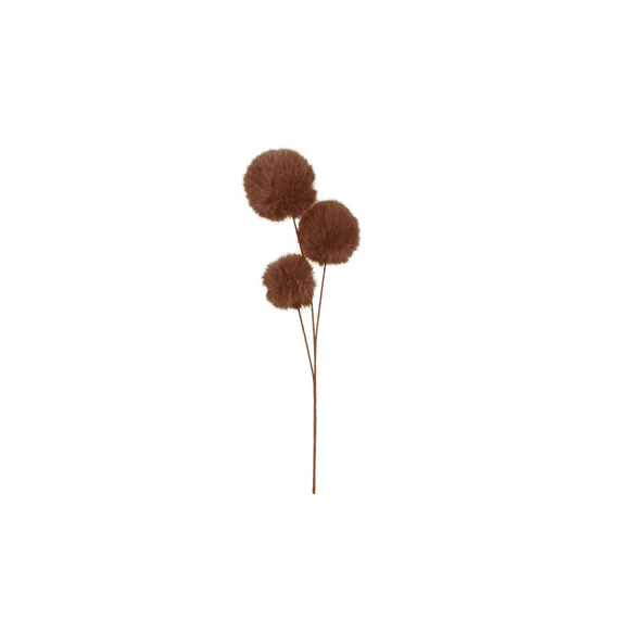 Spray Kunstbont 3 Pompoms L12-w12-h70cm Bruin