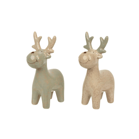 Rendier Dolomiet Hert Antiek Finish L5.5-w8.1-h11.3cm 2 Assortiment