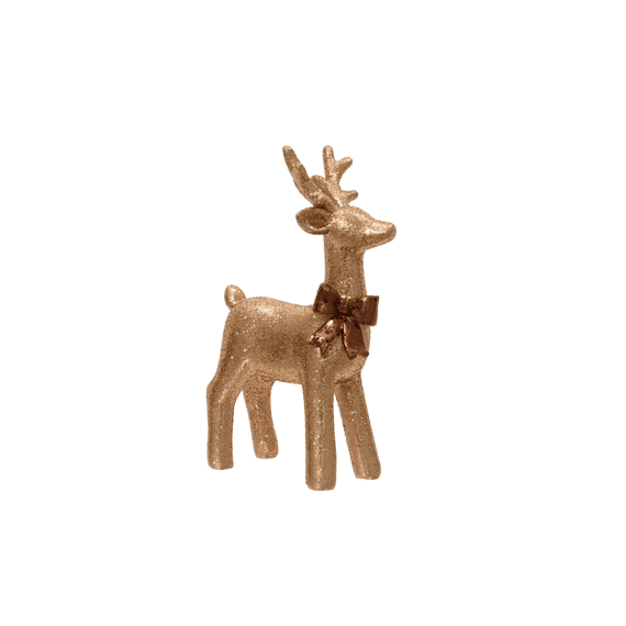 Rendier Polyresin Deer L9.5-w5.5-h15.8cm Goud