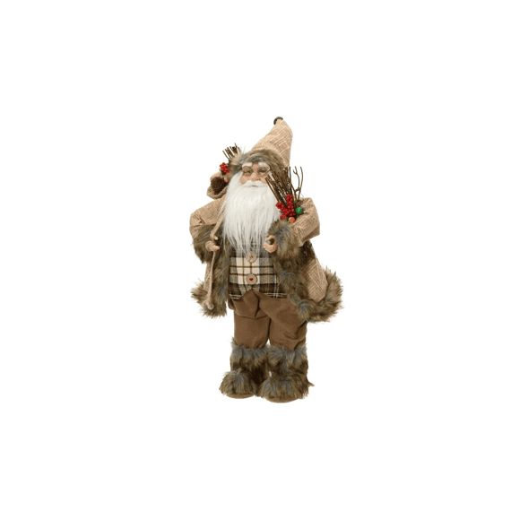 Kerstman Polyester With Gift Bag L23.5-w14-h45cm Bruin/kleur(en)